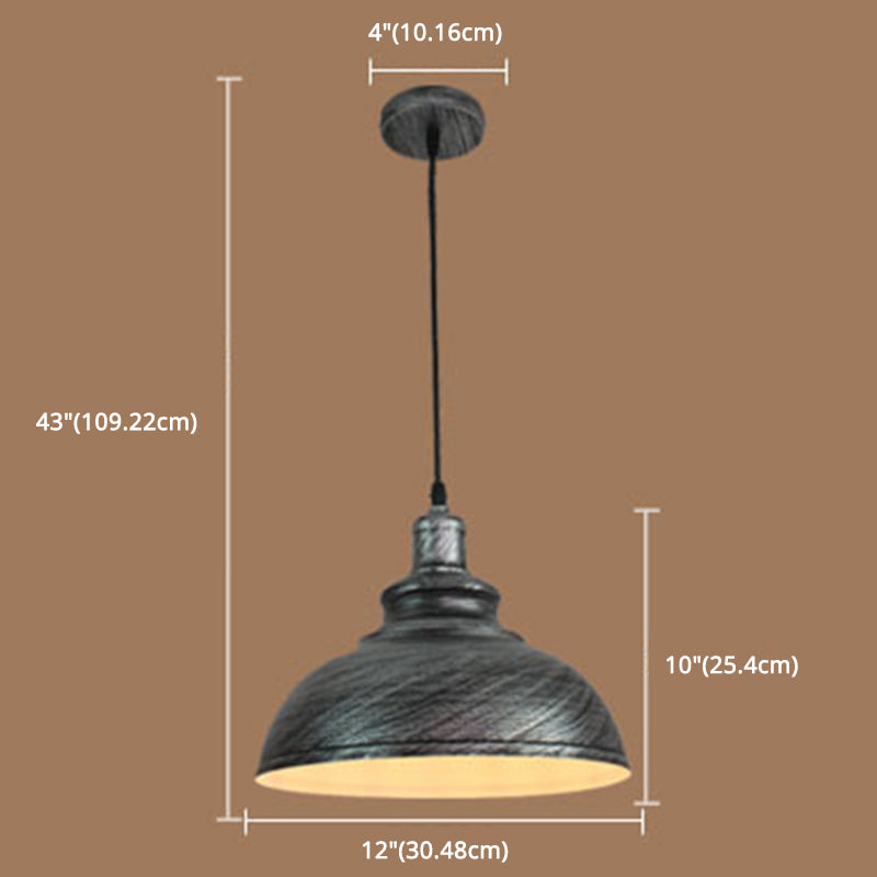 Metal Dome Pendant Lighting Fixtures Industrial Kitchen Warehouse Single Hanging Light with 43" Adjustable Hanging wire