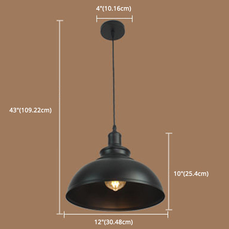 Metal Dome Pendant Lighting Fixtures Industrial Kitchen Warehouse Single Hanging Light with 43" Adjustable Hanging wire