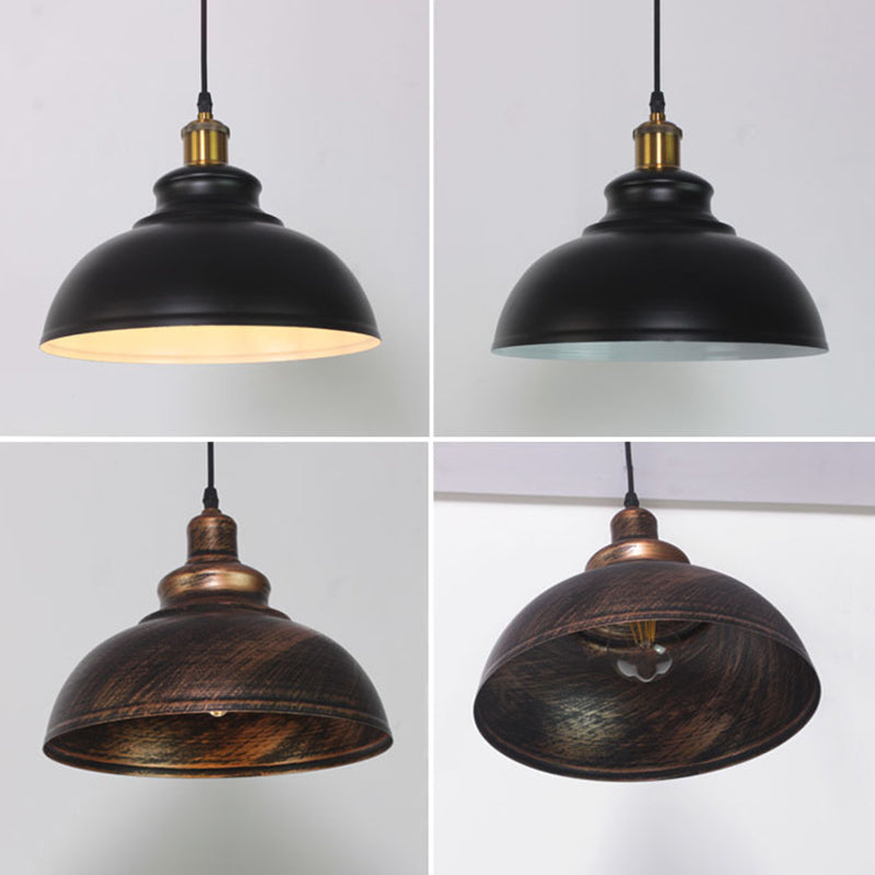 Metal Dome Pendant Lighting Fixtures Industrial Kitchen Warehouse Single Hanging Light with 43" Adjustable Hanging wire