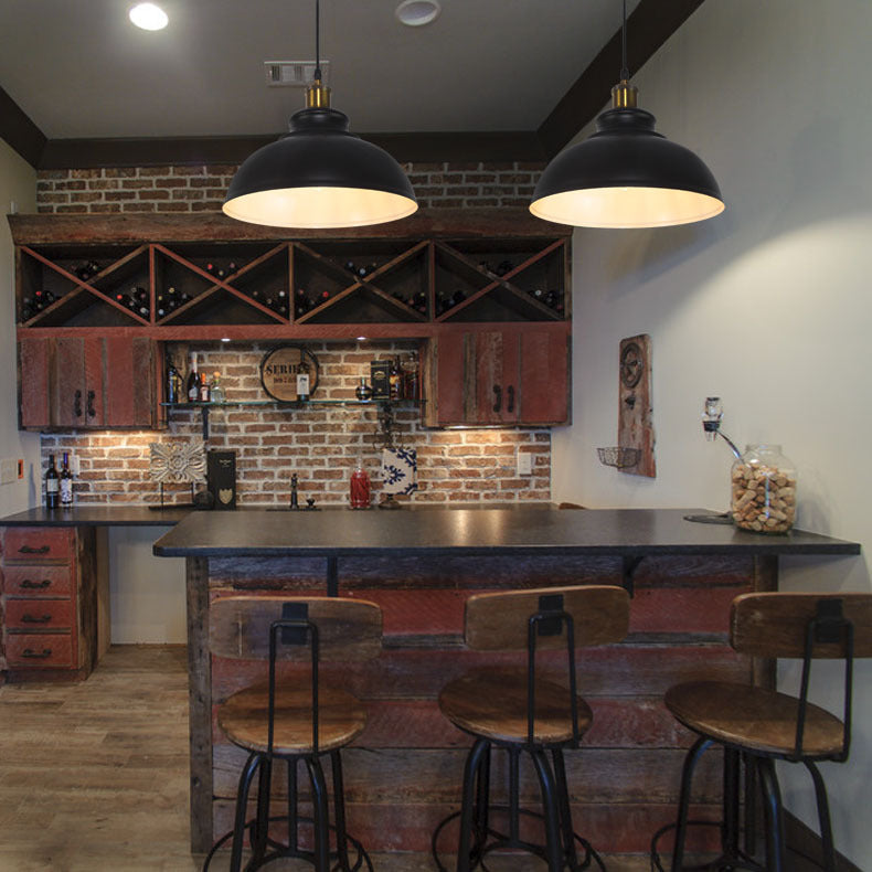 Metal Dome Pendant Lighting Fixtures Industrial Kitchen Warehouse Single Hanging Light with 43" Adjustable Hanging wire