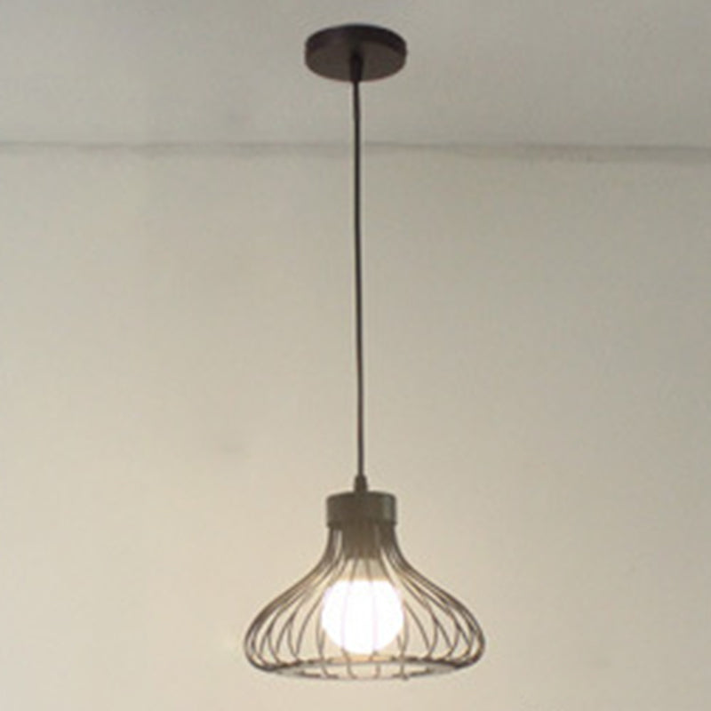 Marco de metal de pera mini lámpara colgante de estilo industrial Luz de colgante de bombilla simple para escalera de pasillo