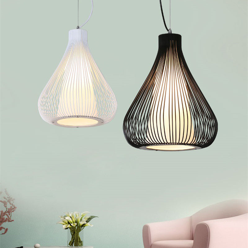 Onion Shape Hanging Pendant Light Modern Style Metal Pendant Lighting Fixture for Dinning Room
