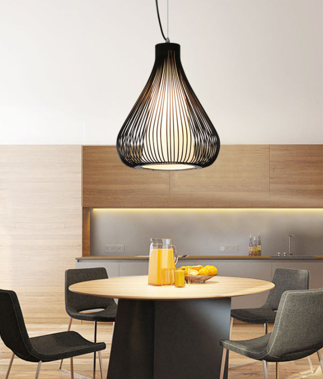 Forma de cebolla colgante colgante de estilo moderno accesorio de iluminación colgante de metal para comedor