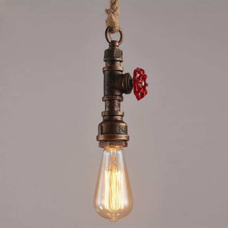 Metal Pendant Ceiling Light Water Pipe Antiqued Down Lighting Pendant for Restaurant