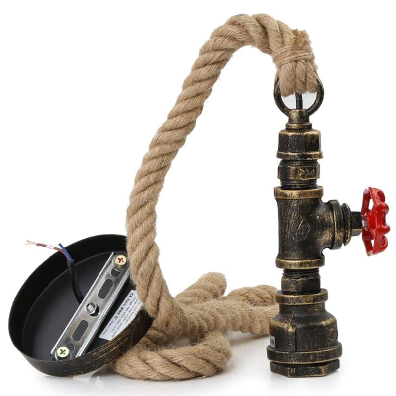 Metal Pendant Ceiling Light Water Pipe Antiqued Down Lighting Pendant for Restaurant