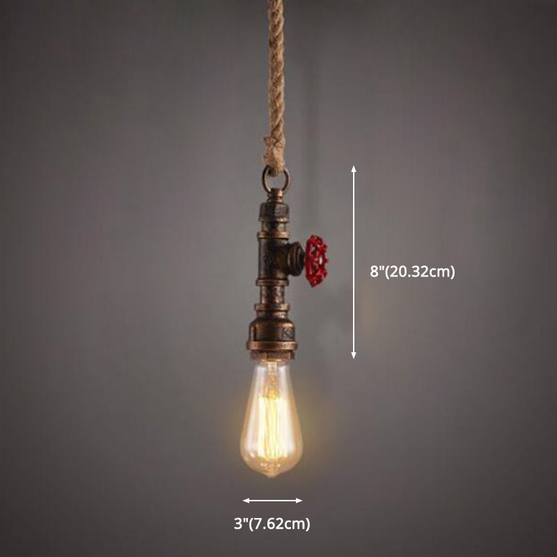 Metal Pendant Ceiling Light Water Pipe Antiqued Down Lighting Pendant for Restaurant