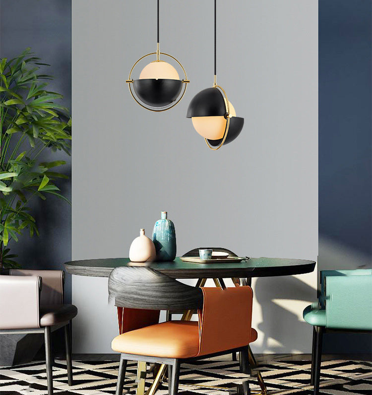 Accesorio de iluminación colgante contemporáneo Luz de techo esférico con sombra de vidrio