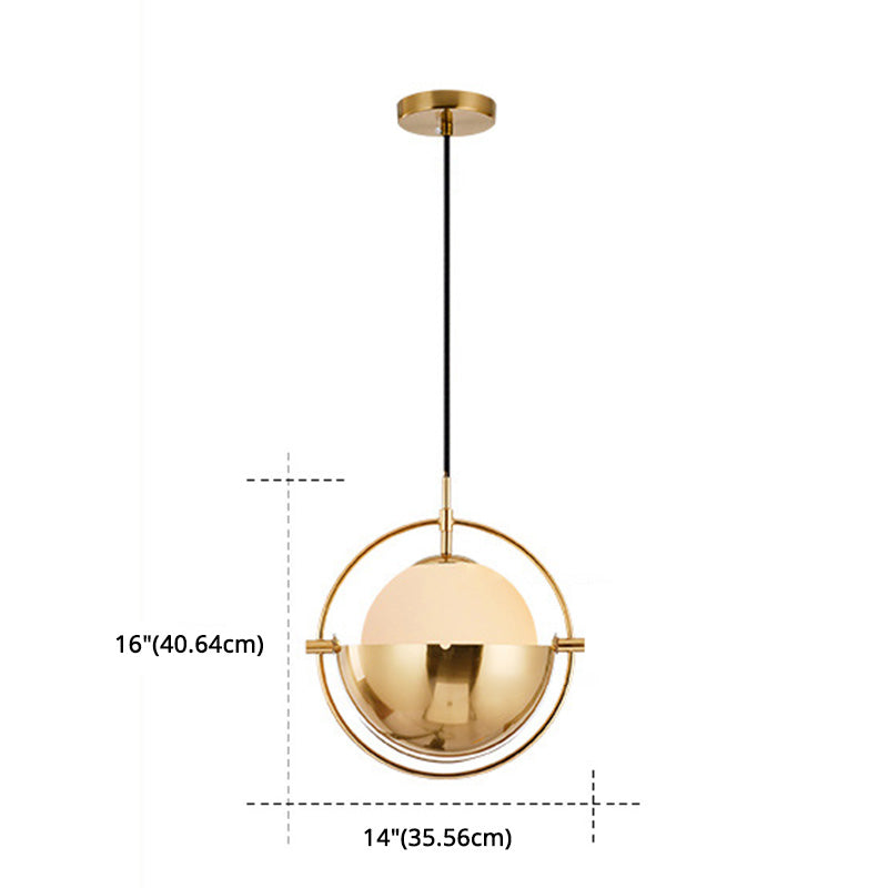 Accesorio de iluminación colgante contemporáneo Luz de techo esférico con sombra de vidrio
