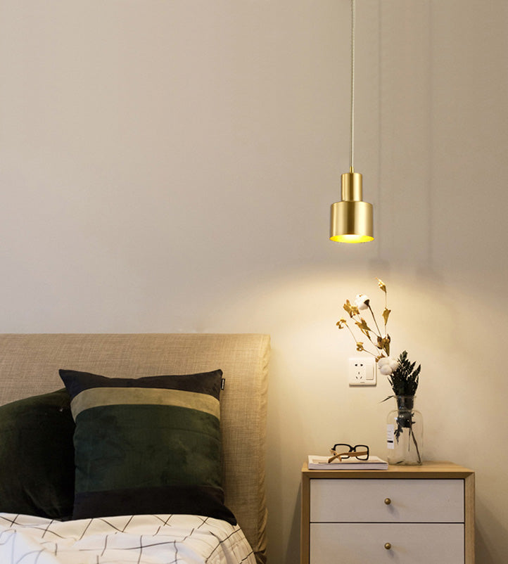 Shade Metal Hanging Pendant Light Minimalist Style Down Lighting Pendant for Bedroom
