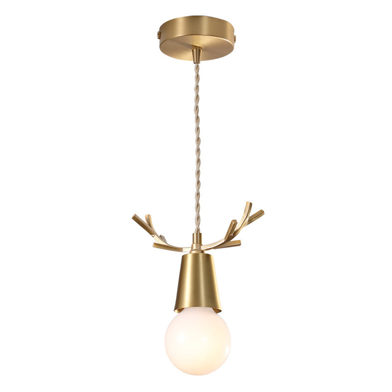 Geweih Metallheizes Licht Nordic Style Messing Down Lighting Anhänger für Esszimmer