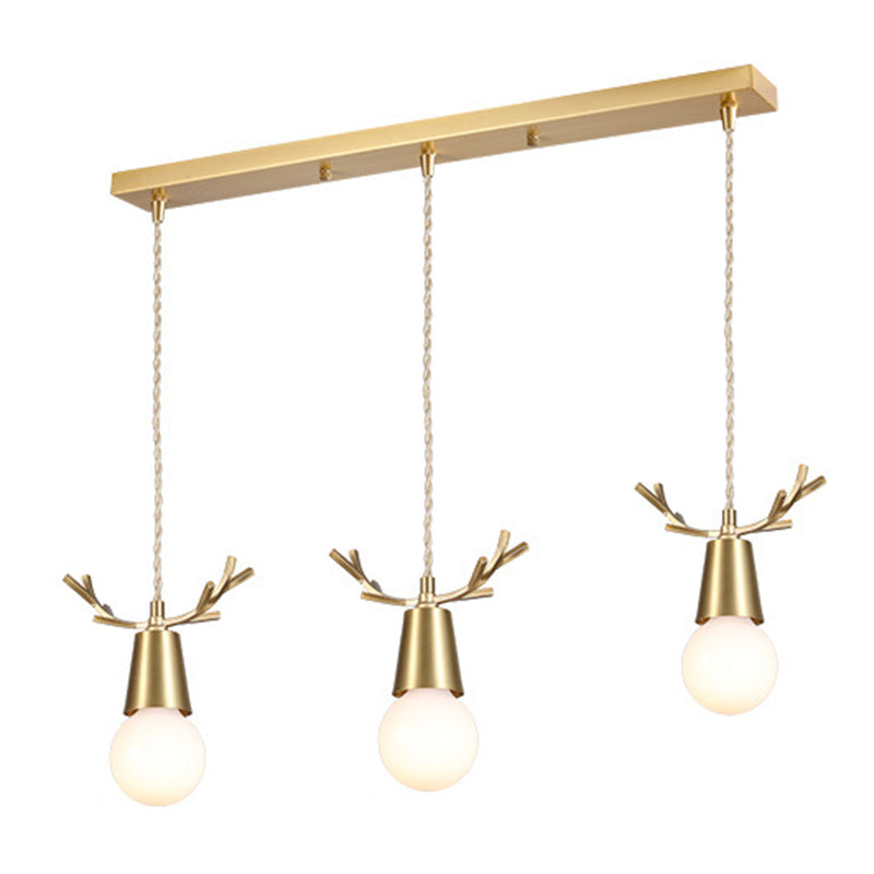 Geweih Metallheizes Licht Nordic Style Messing Down Lighting Anhänger für Esszimmer