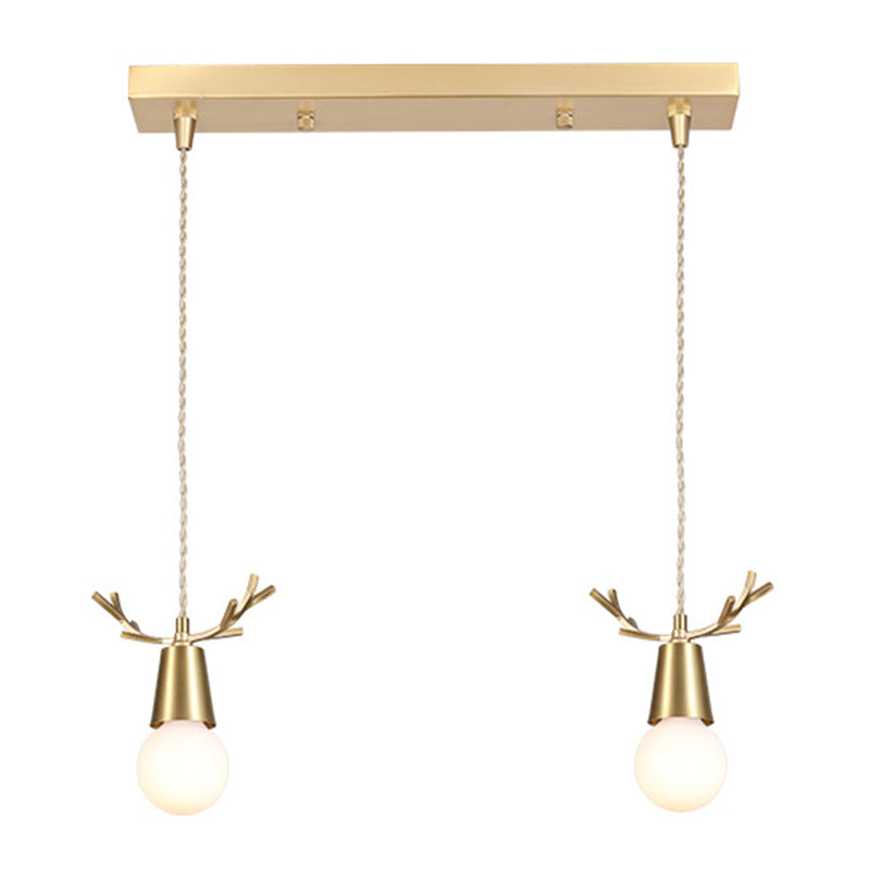 Geweih Metallheizes Licht Nordic Style Messing Down Lighting Anhänger für Esszimmer