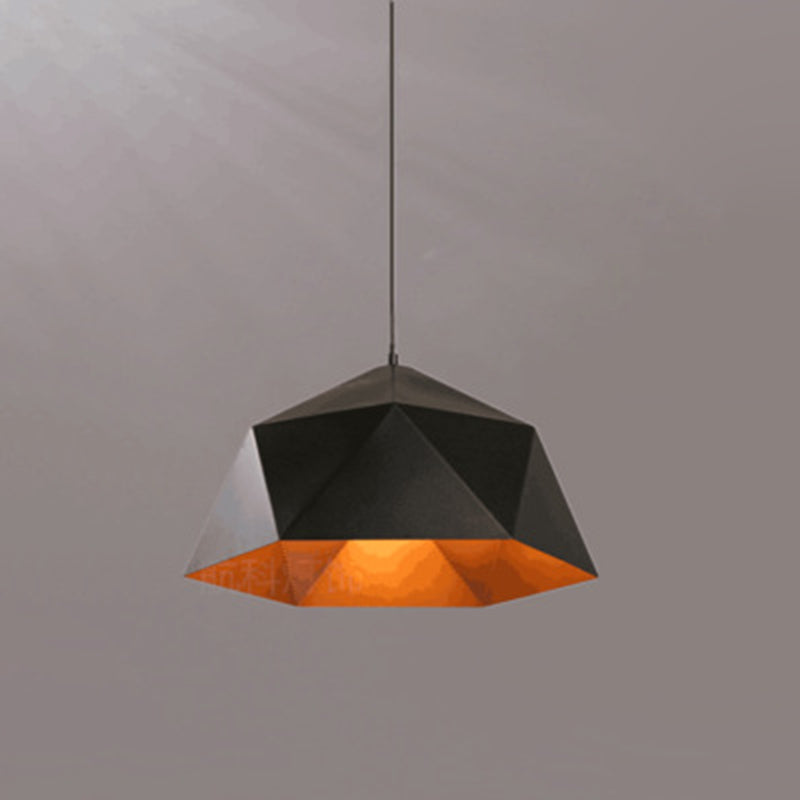 Ombre hexagonale à la baisse du pendentif Simplicité Style Pendre en métal Éclairage de pendentif en métal