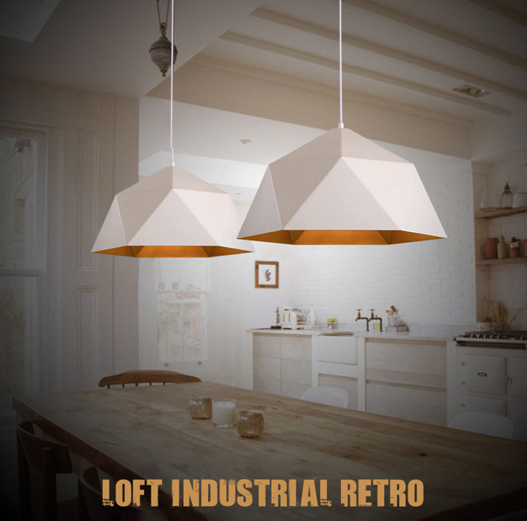 Ombre hexagonale à la baisse du pendentif Simplicité Style Pendre en métal Éclairage de pendentif en métal