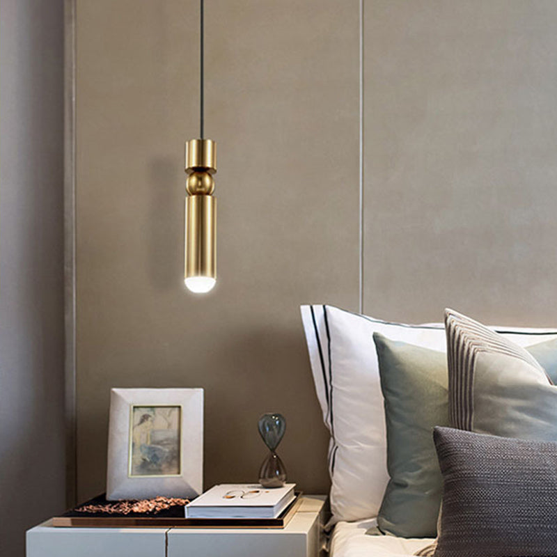 Cylindrical Metal Hanging Pendant Light Modern Style Ceiling Downlight Pendant Light for Dinning Room