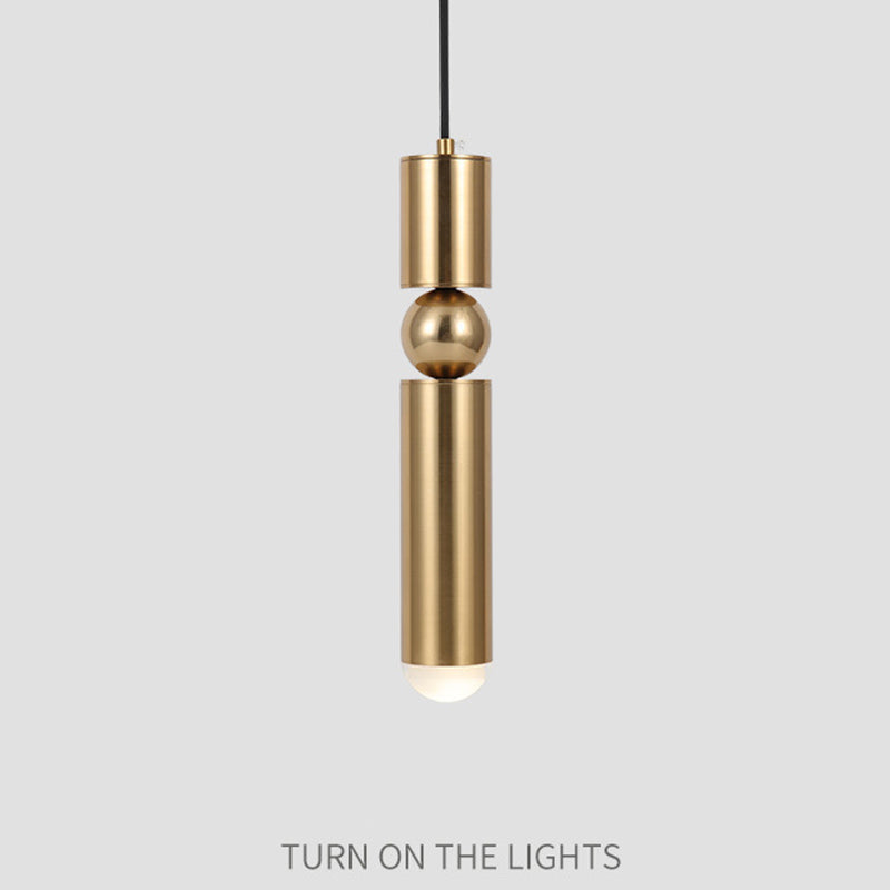 Cylindrical Metal Hanging Pendant Light Modern Style Ceiling Downlight Pendant Light for Dinning Room