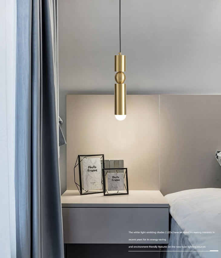 Cylindrical Metal Hanging Pendant Light Modern Style Ceiling Downlight Pendant Light for Dinning Room