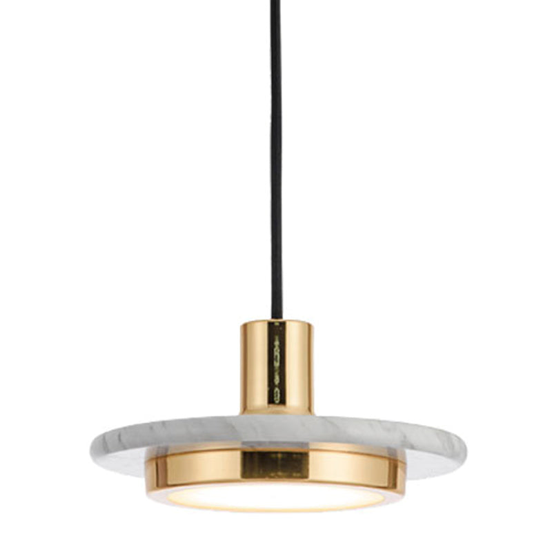 Stone Circle Pendant Lighting Fixture Minimalist LED Hanging Light Kit for Living Room