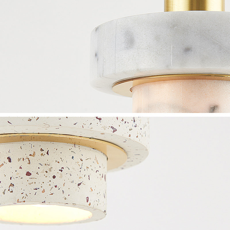 Tiered Pendant Light Fixture Minimalist Style Stone Ceiling Pendant Light for Bedroom