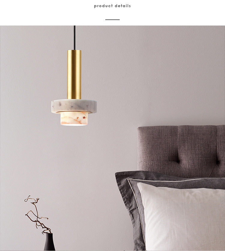 Tiered Pendant Light Fixture Minimalist Style Stone Ceiling Pendant Light for Bedroom