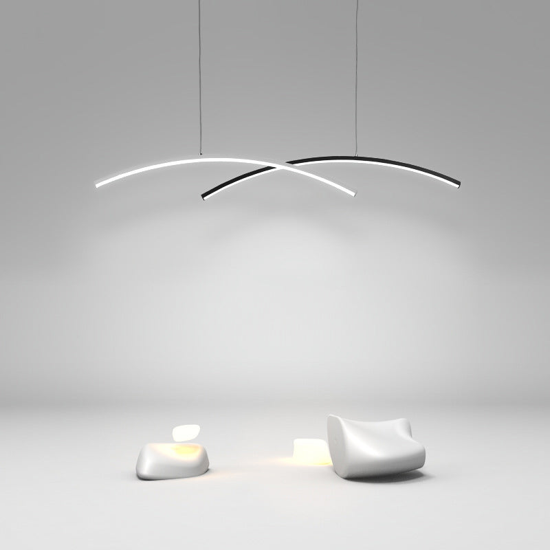 Accesorio de iluminación colgante de sala de estar sombreada LED Simplicidad colgante en blanco negro