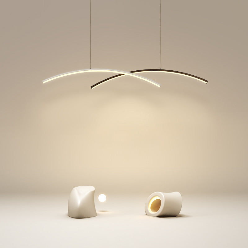 Accesorio de iluminación colgante de sala de estar sombreada LED Simplicidad colgante en blanco negro