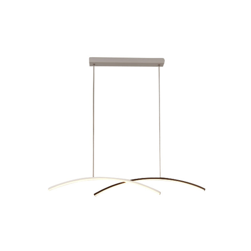 Accesorio de iluminación colgante de sala de estar sombreada LED Simplicidad colgante en blanco negro