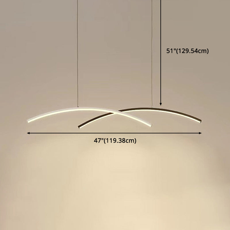 Accesorio de iluminación colgante de sala de estar sombreada LED Simplicidad colgante en blanco negro