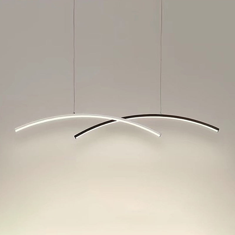 Accesorio de iluminación colgante de sala de estar sombreada LED Simplicidad colgante en blanco negro
