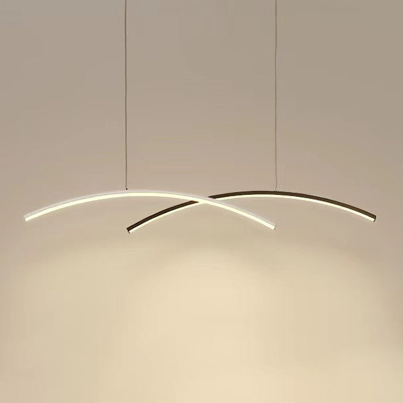 Accesorio de iluminación colgante de sala de estar sombreada LED Simplicidad colgante en blanco negro