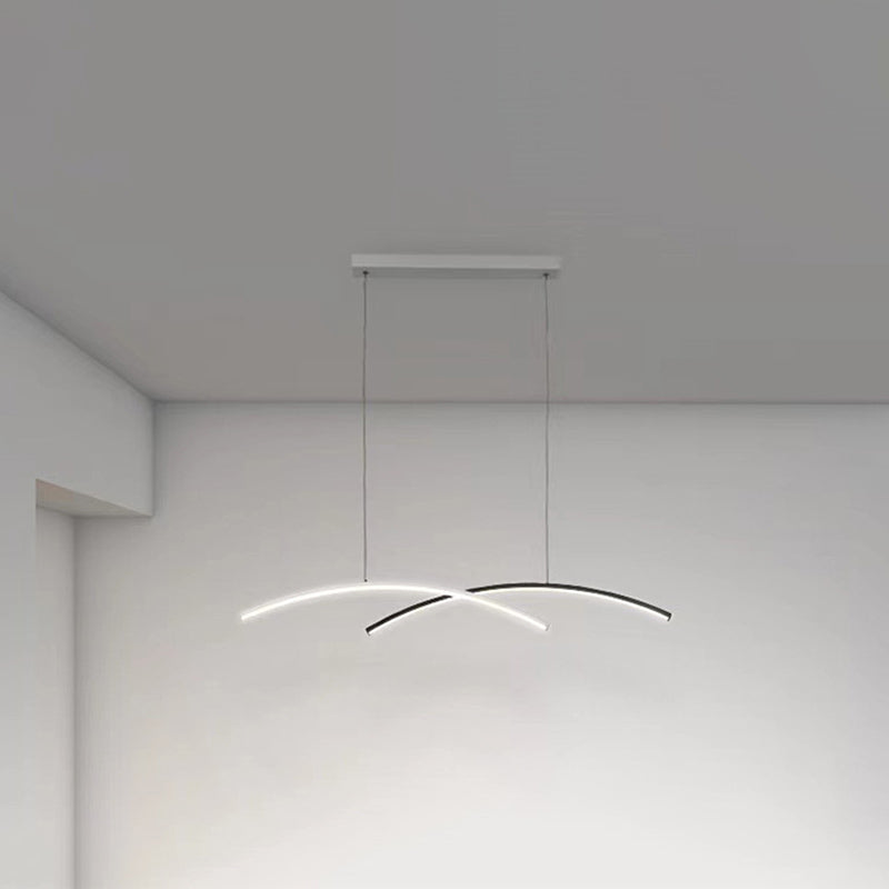 Accesorio de iluminación colgante de sala de estar sombreada LED Simplicidad colgante en blanco negro