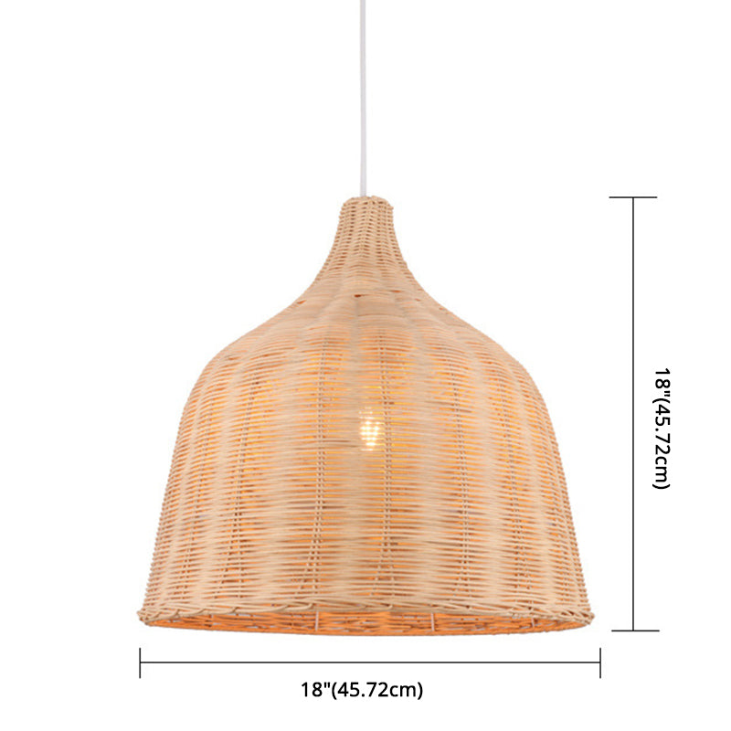 Bell Anhänger Leuchte Asia Rattan Hängende Anhänger Lichter für das Restaurant