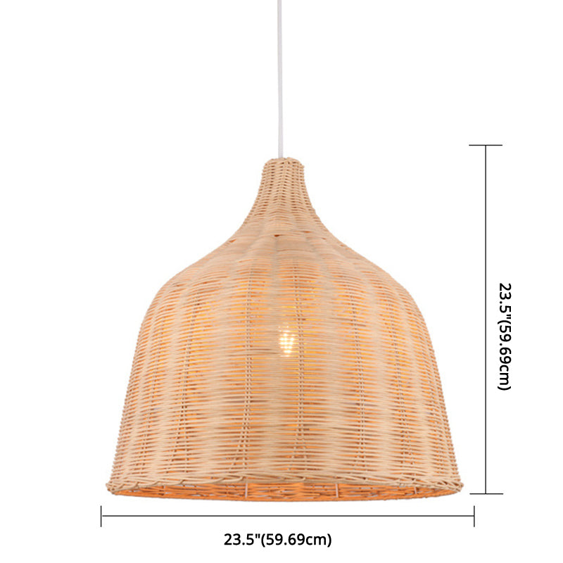 Bell Anhänger Leuchte Asia Rattan Hängende Anhänger Lichter für das Restaurant