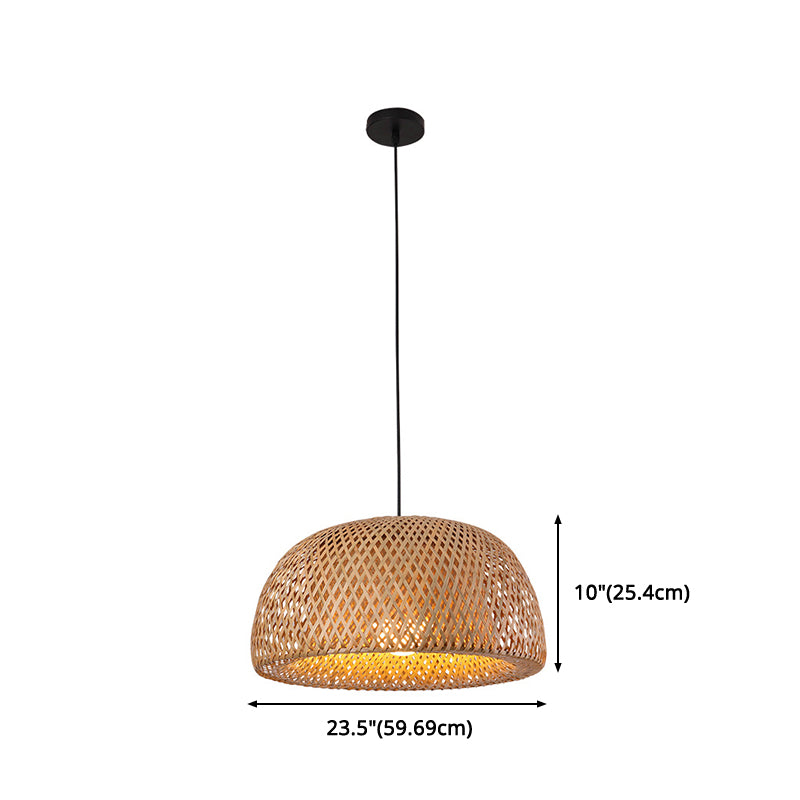 1 leichte halbkugelförmige Deckenleuchte chinesischer chinesischer Rattan Hängende Anhängerleuchten für das Restaurant
