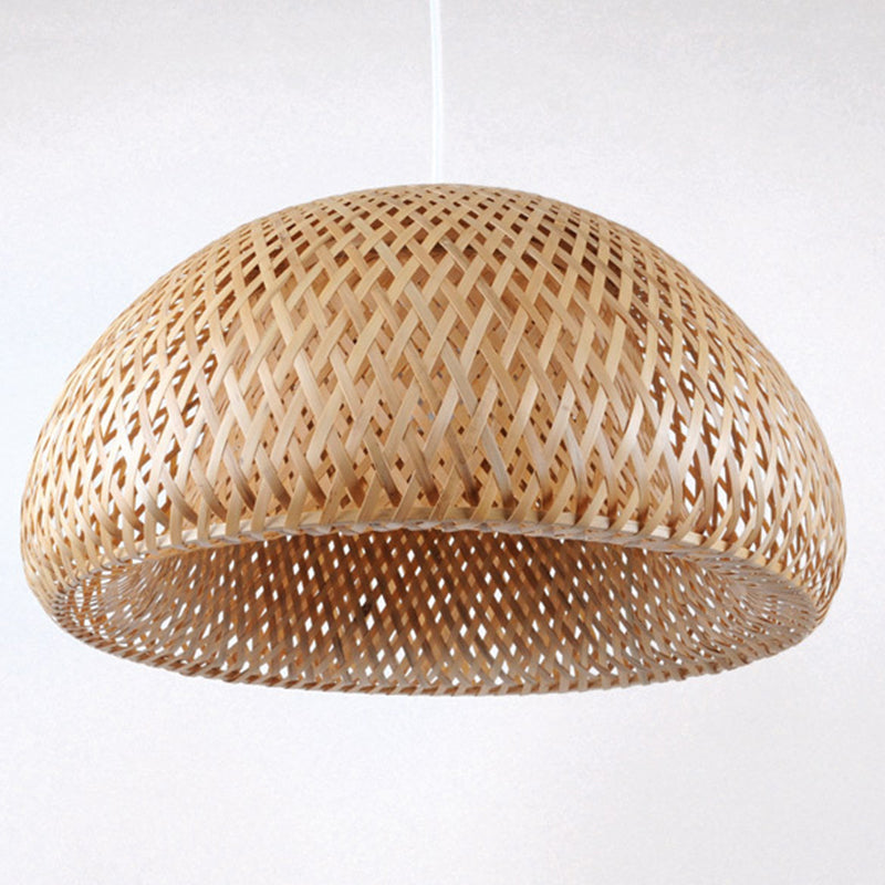 1 leichte halbkugelförmige Deckenleuchte chinesischer chinesischer Rattan Hängende Anhängerleuchten für das Restaurant