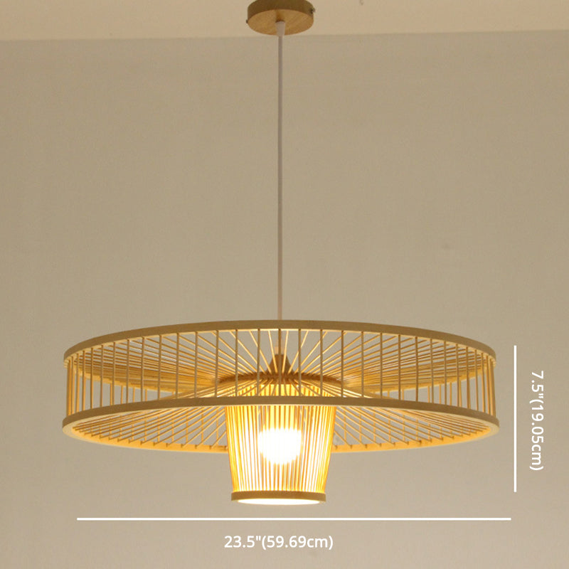 Tambour suspendu pendant luminaire chinois en bambou pendentif luminaires pour le salon