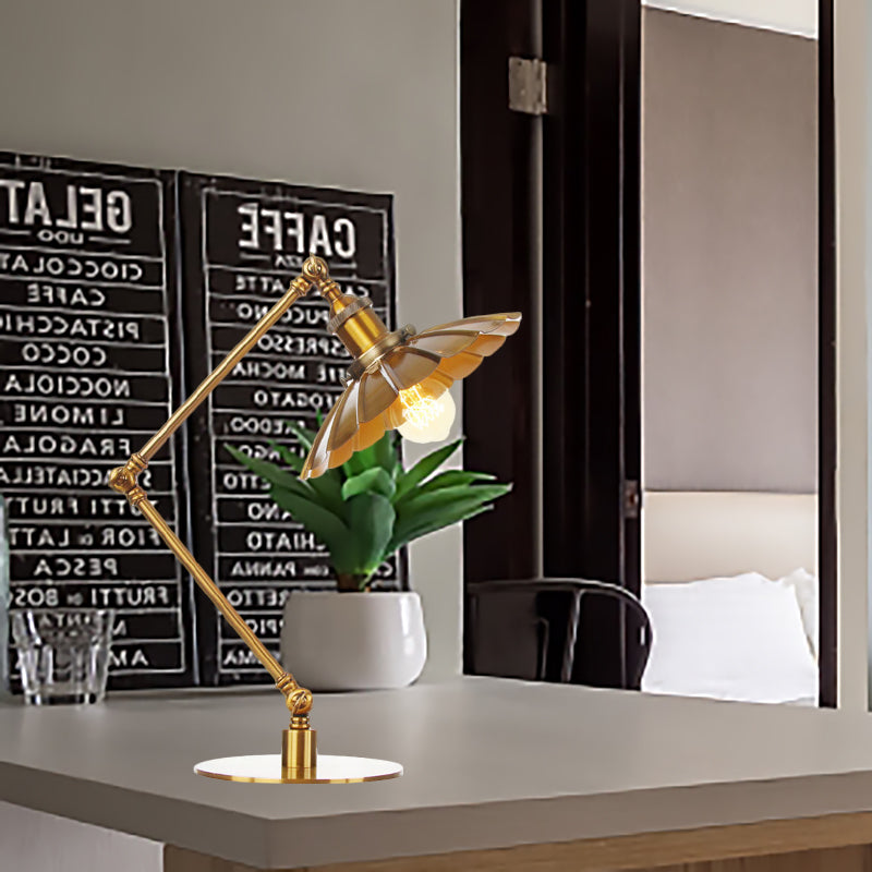 Lampada da tavolo svasata elegante industriale in metallo a 1 luce Lampada da tavolo per sala da pranzo con braccio di lunghezza 8"+8"/8"+8"+8" in oro