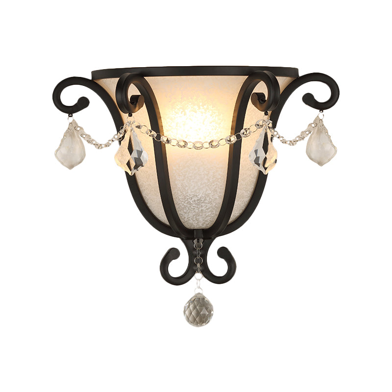 1 cabeza de metal urna de montaje de pared lámpara de luz vintage en bronce negro/desgastado para escaleras