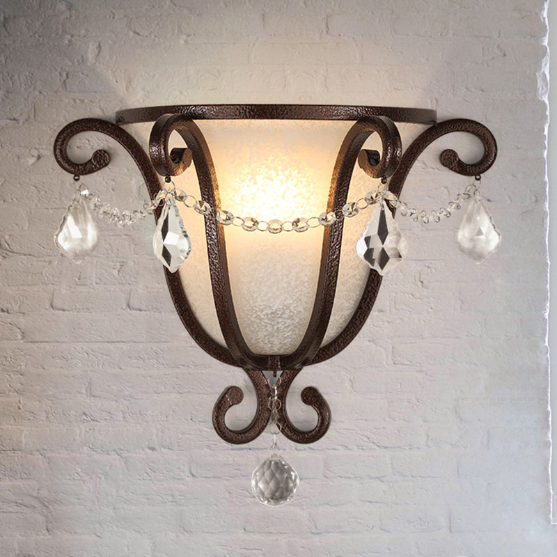 1 cabeza de metal urna de montaje de pared lámpara de luz vintage en bronce negro/desgastado para escaleras