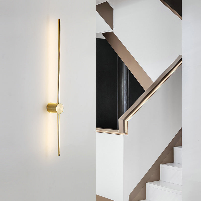 Lámpara minimalista de pared de pared de latón LED de hierro forjado para el pasillo de la sala de estar