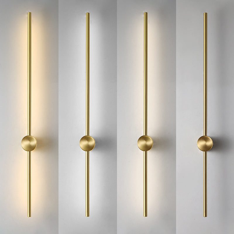 Minimalist Brass Wall Sconce LED Wrought Iron Wall Lamp for Living Room Corridor