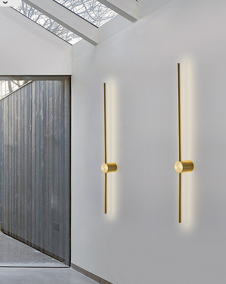 Lámpara minimalista de pared de pared de latón LED de hierro forjado para el pasillo de la sala de estar