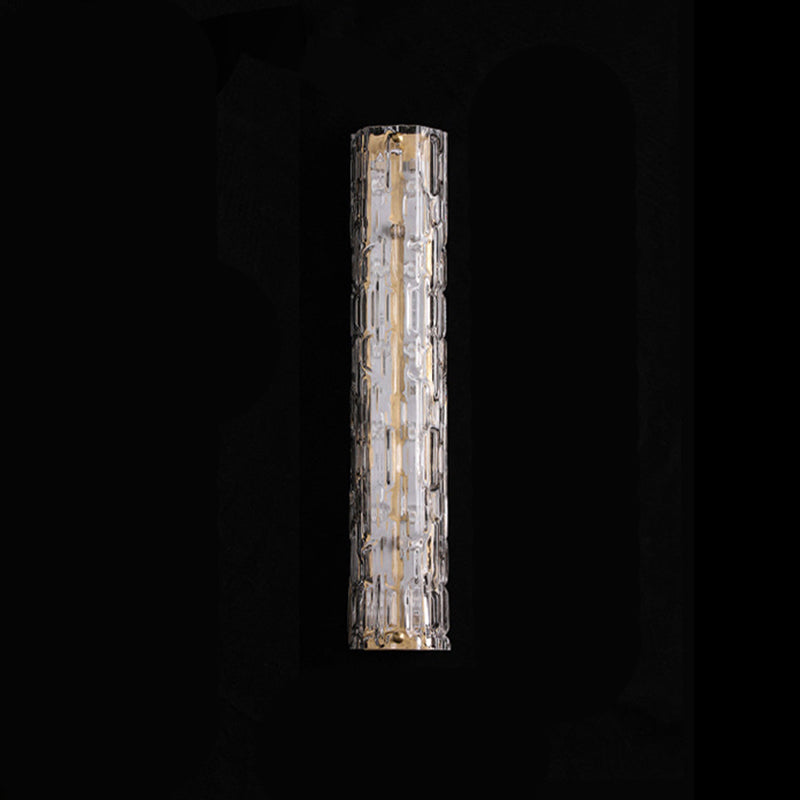 Simplicidad moderna Cilindro de pared Cilíndrico LED LECHE para el dormitorio en la sombra de vidrio ondulado