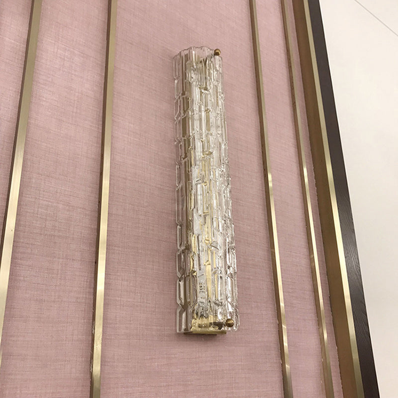 Simplicidad moderna Cilindro de pared Cilíndrico LED LECHE para el dormitorio en la sombra de vidrio ondulado