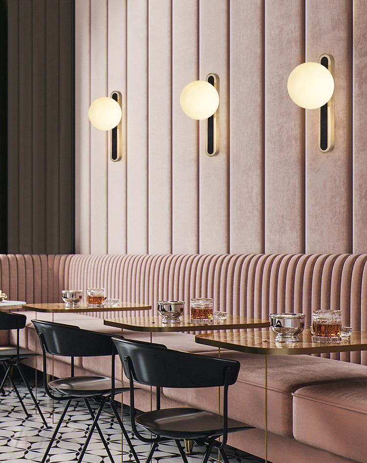 1 lampe à balle à balle en verre clair