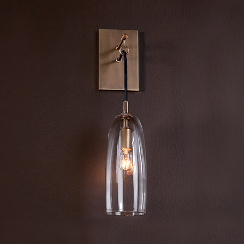 Amerikaans eenvoudige wandlamp met een verlichtingsslampje Licht in glazen schaduw