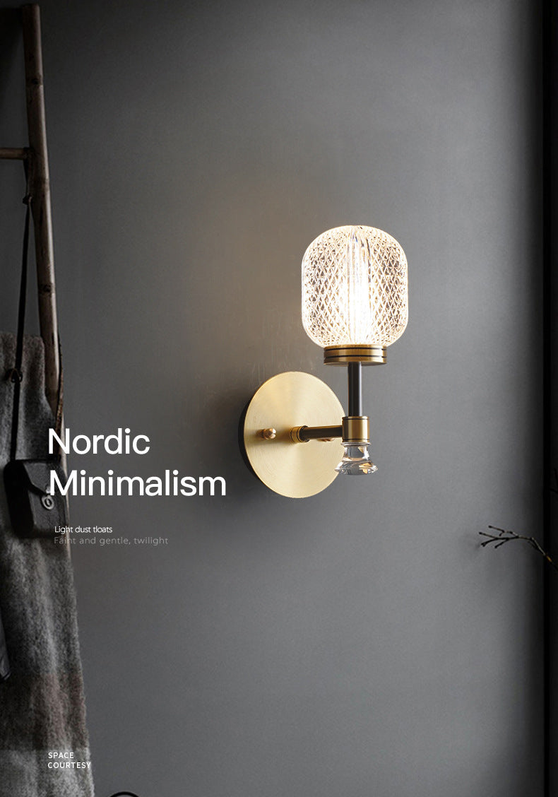 Modern Indoor Decoration Wall Light Up Light Glass Shade Wall Sconce for Bedside