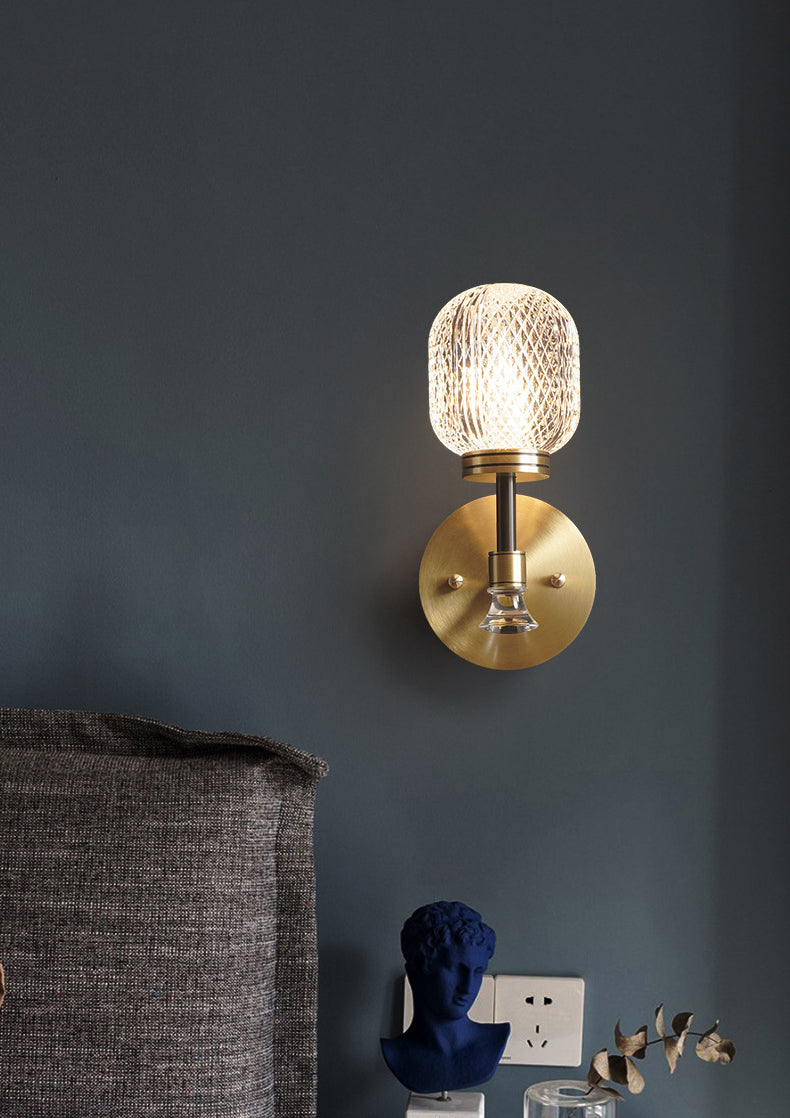 Modern Indoor Decoration Wall Light Up Light Glass Shade Wall Sconce for Bedside