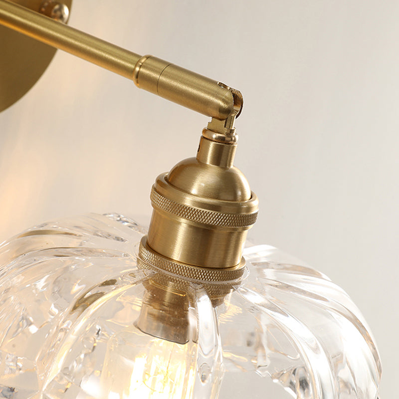 Idee per illuminazione da parete della decorazione della camera da letto moderno semplice con parete con parete in vetro semplice