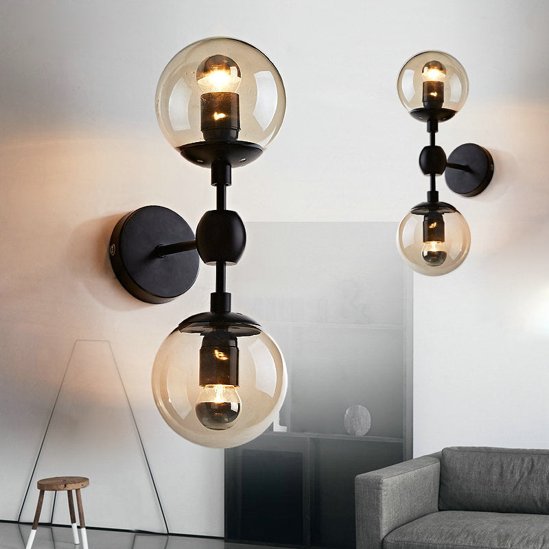 Nordic Vintage Style Moup Light Light Ball Glass Wall Mount d'éclairage pour le salon